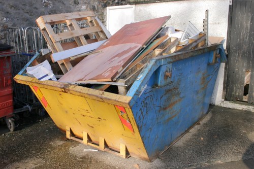 Waste collection process at a Barkingside construction site